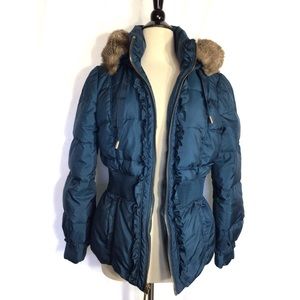Juicy Couture Teal Puffer Coat Jacket Size Large